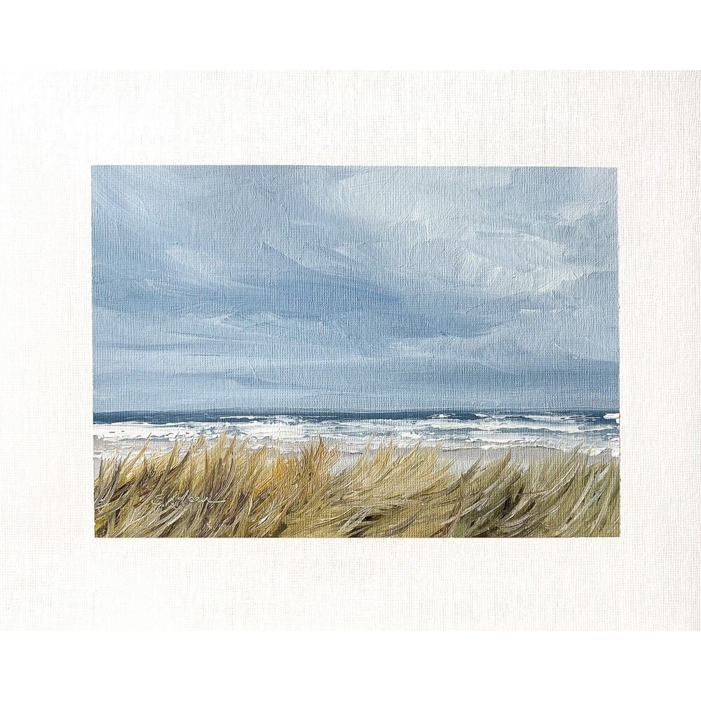 8x10 Original Oil Landscape Painting Seascape Impressionist Beach Dunes Signed